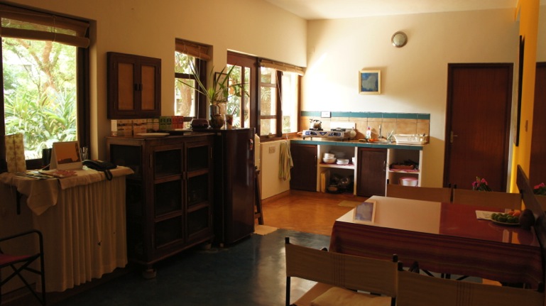 在南印度Creativity guest house的共用廚房空間。林念慈提供