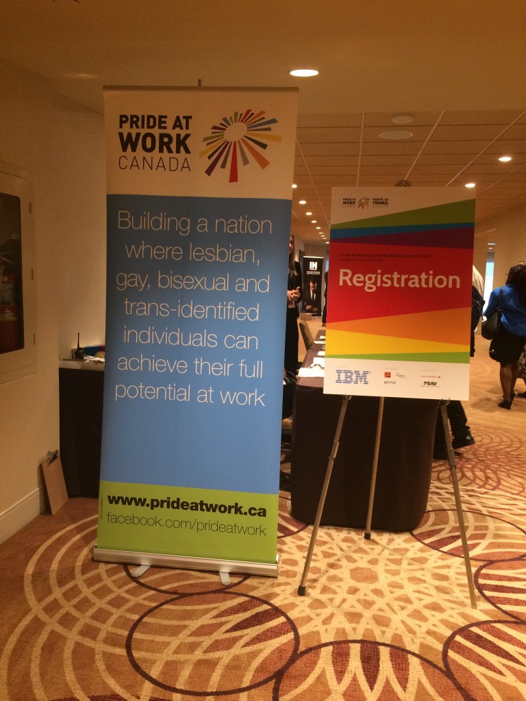 Pride at Work Canada在9月舉辦的Workplace Summit 2015 研討會報到處。彭心筠提供